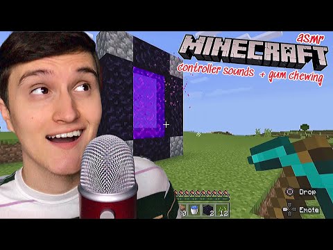 ASMR Playing Minecraft - Relaxing Controller Sounds & Gum Chewing