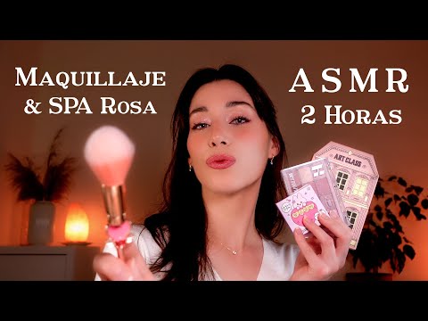 ASMR 2 HORAS 🌸 MAQUILLAJE & SPA 🧼 MASAJES & SKINCARE 💗 Todo Rosa 💌 Roleplay en Español