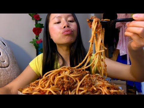 ASMR DANG GOOD Spaghetti w. Meat Sauce!! *Binaural Eating Sounds* MY FAVORITE FOOD MmMmM!! 🍝😋