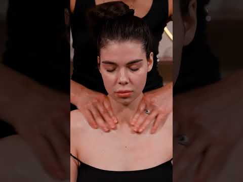 ASMR relaxing massage of neck line and décolleté for a beautiful girl Lisa #neckmassage