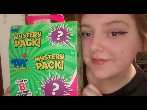 ASMR- Opening Mystery Packs- Toymendous Mystery Box Surprise  (lofi, tapping, crinkling, whispering)
