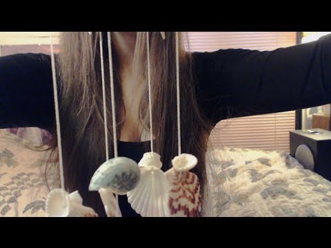 [ASMR] Playing with Shell & Wood Wind Chimes + Hand Movements (No Talking)