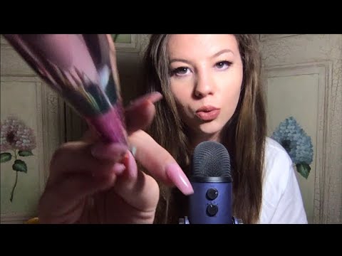 ASMR Brushing your face, 💤 Mic brushing, Mouth sounds