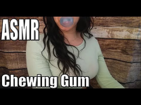 {ASMR} gum chewing with popping sounds