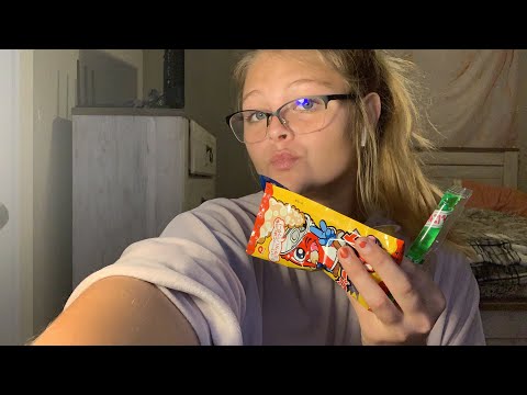 ASMR trying Japanese candy/Snack (gag warning) vlog day 6