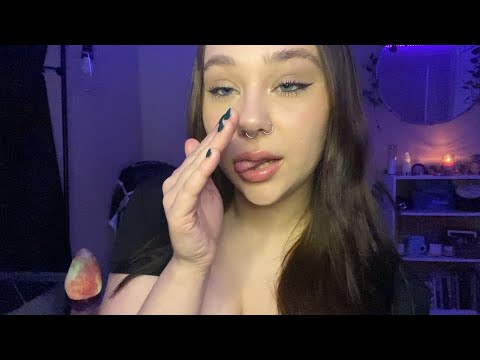 ASMR slow & gentle mouth sounds with hand movements