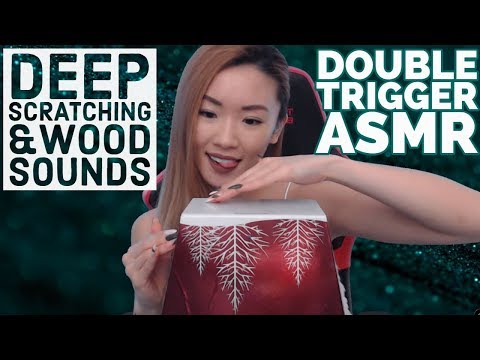ASMR DOUBLE TRIGGER: Deep Scratching & Wooden Sounds | 20min