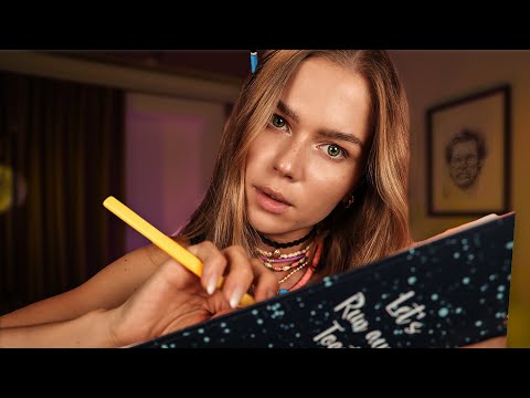 ASMR Sketching You for Real This Time.  Close Up Personal Attention (360° drawing Sounds)