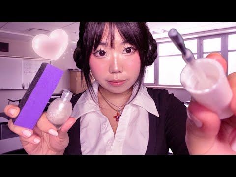 ASMR| Popular Mean Girl does your Nails in class (Dating Sim💗)
