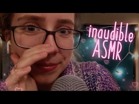 Inaudible Whispering to help with insomnia || ASMR (mouth sounds, mic brushing,...) 💘👄