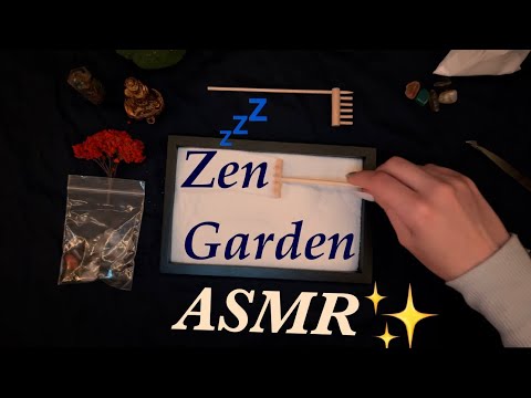 Zen garden ASMR for sleep (unboxing, high gain, tapping, scratching, close whispering)