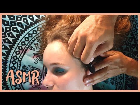 ASMR Real Head Scratching Massage (She falls asleep!)
