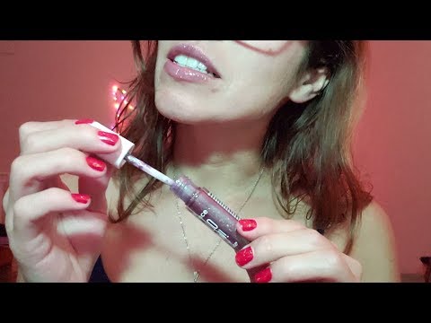 ASMR - Whispered Life Update, wine drinking, lipgloss video, mouth sounds