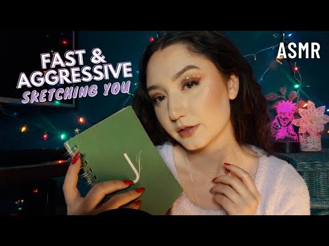 ASMR SKETCHING YOU *FAST & AGGRESSIVE* With Inaudible Whispering!