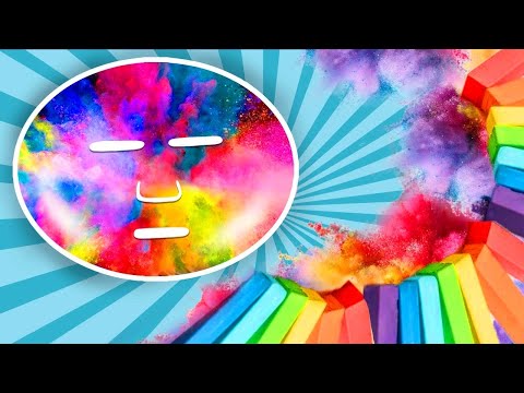 How to Make Rainbow Face Mask??Rainbow Chalk Face Mask!! Oddly Satisfying #12