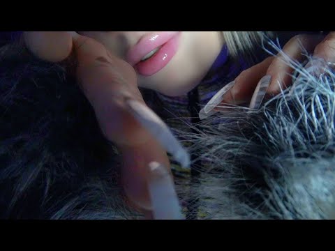 ASMR Fluffy Mic No Talking (3 H for Sleep, Inaudible Whispering, Soft Breathing, Face Touching)