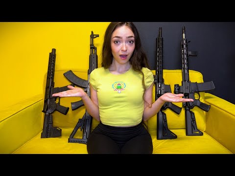 ASMR POV Showing Your Dumb Girlfriend Your Gun Collection Tapping Whispering Sounds for Relaxing
