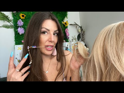 hair play ASMR for relaxation, background, studying, or SLEEP | hair brushing + scalp checking