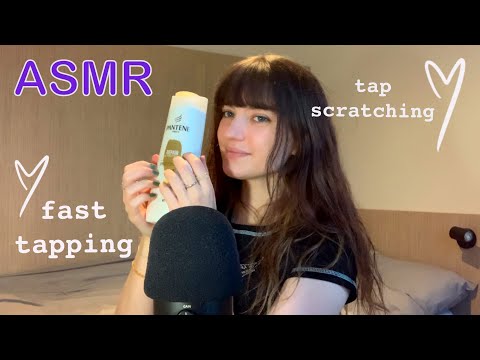 ASMR ~ Fast Tapping on Products In My Room! (& tap scratching/rambles)