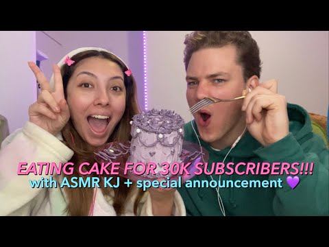 ASMR EATING CAKE FOR 30K SUBSCRIBERS!!! 💜 ~Thankyou so much, I LOVE YOU~ | Whispered