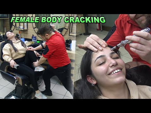 CRACKING FEMALE ELECTROSHOCK & Asmr head, back, waist, face, ear, neck, arm, palm, foot, leg massage
