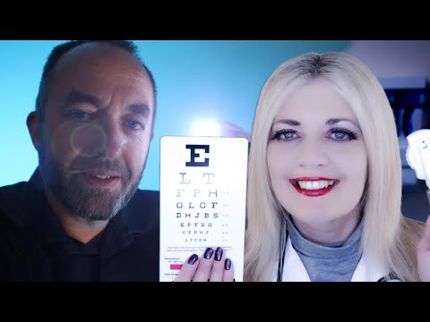 ASMR Eye Exam By Two Doctors  - INTENSE Light Triggers - Collab with Scottish Undertones ASMR