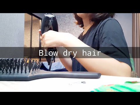 Blow dry hair after washing.