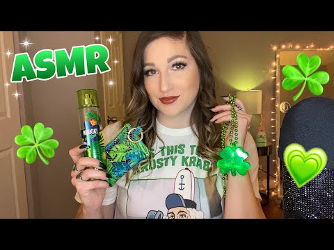 ASMR | Green Themed Items | Fast Tapping, Scratching, & Whispers