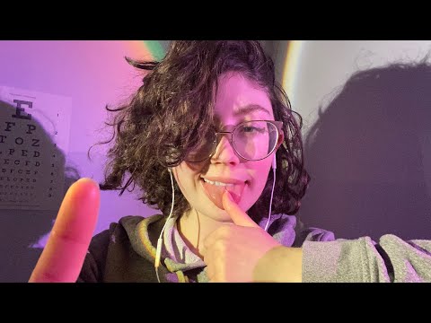 ASMR finger licking spanish trigger words tracing and hand kissing, wet mouth sounds (spit painting)