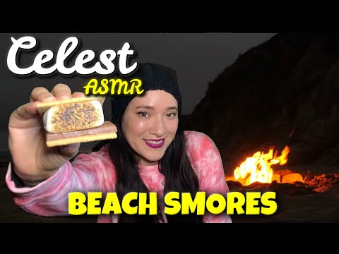ASMR SMORES AT THE BEACH - EATING AND CRUSHING SMORES | ASMR FEET