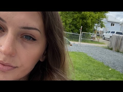 ASMR tapping in the yard outside