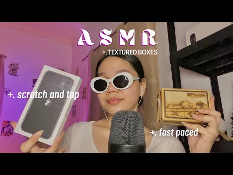 ASMR | Textured Boxes & Long Nails [ Tapping, Scratching, Gripping ] 🇵🇭