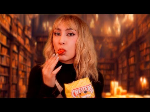 ASMR Gen Z Hogwarts 🧙🏼‍♀️Gossiping with Your Bestie in the Library 📚 (Whispering, Hair Brushing)