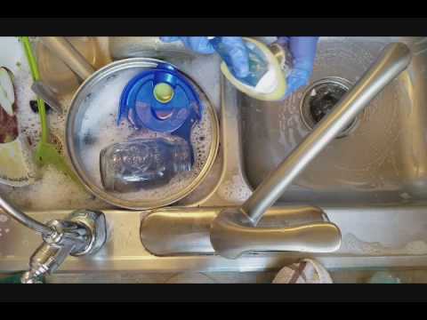 ASMR ~ Washing Dishes! Water ~ Scrubbing sounds!
