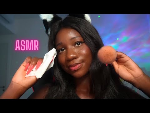 ASMR l Cleaning your face with different Objects Personal Attention