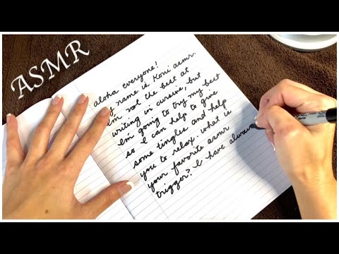 ASMR Cursive Writing w/a Sharpie + Paper Smoothing 📝
