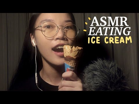 ASMR Eating Ice Cream (Thai Whispering)