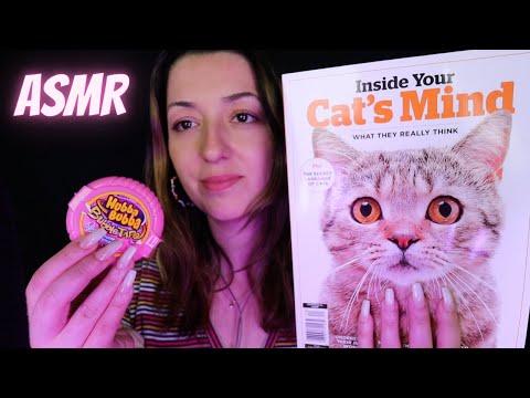 ASMR | Magazine Page Flipping & Gum Chewing | Interesting Cat Facts | Page Turning