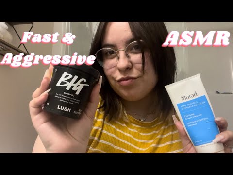 Fast & Aggressive Tapping & Scratching Skin Care Products & Whispering ASMR Lofi