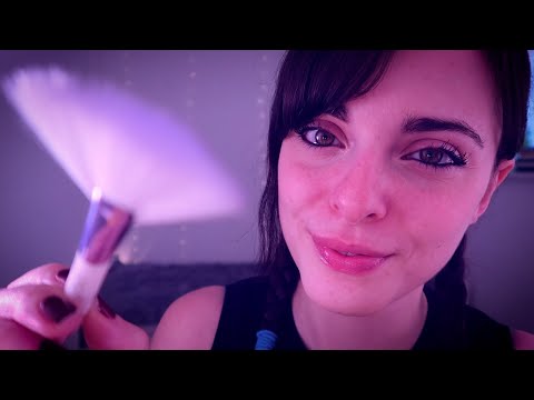ASMR Face Brushing ♡ Gentle Affirmations, Rain Storm🌧️♡ Comforting Personal Attention to Relax You