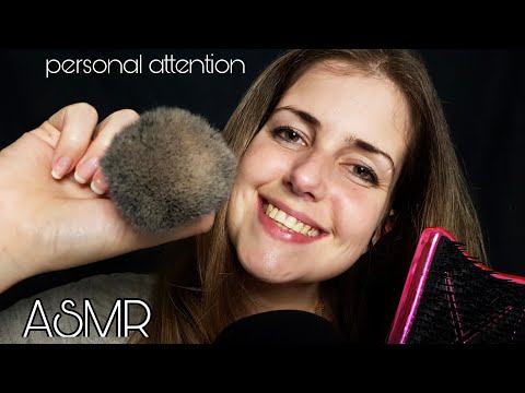 ASMR german/deutsch | Personal attention | Head&Face Massage | Hair&Face brushing | layered sounds