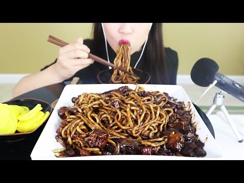 ASMR Jjajangmyeon 짜장면 aka Black Bean Noodles 리얼사운드 | MINEE EATS