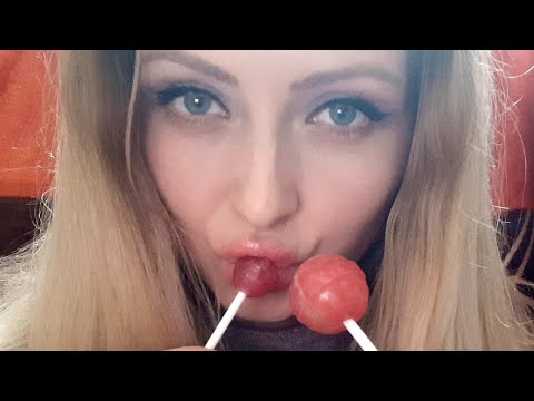 Asmr licking sucking lollipop/ big lollipop,  small lollipop/ licking sucking sounds