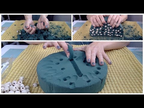 ASMR - Playing with foam & wooden beads, soft & crunchy triggers, no talking