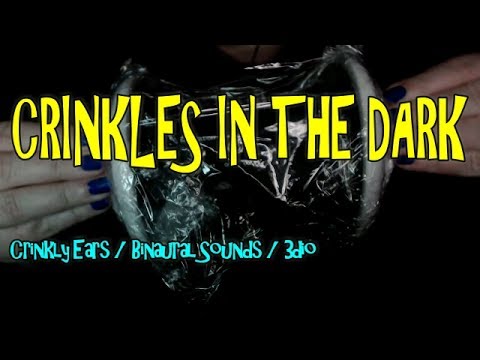ASMR | Binaural Ear Crinkles In The Dark! //Crinkly sounds/Plastic Wrap/Brushes// (No Talking)