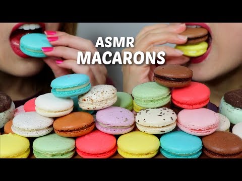 ASMR MACARONS + ICE CREAM COOKIE SANDWICHES 마카롱 리얼사운드 먹방 マカロン | Kim&Liz ASMR