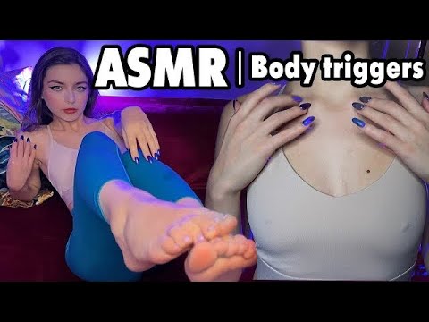 ASMR | Body Triggers, Collarbone & foot tapping, skin rubbing, fabrics💕 Fast & Aggressive | Elanika