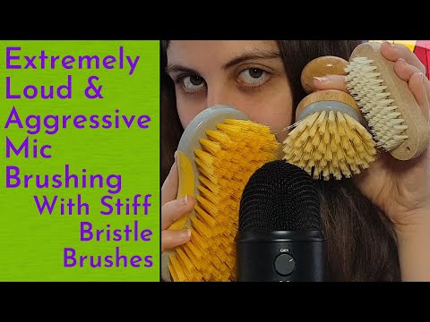 ASMR Extremely Loud & Aggressive Blue Yeti Mic Brushing With Stiff Bristle Brushes (No Talking)