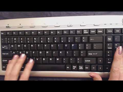 ASMR ~ Tapping On Old Systec Keyboard / Some Inaudible Whisper & Crickets
