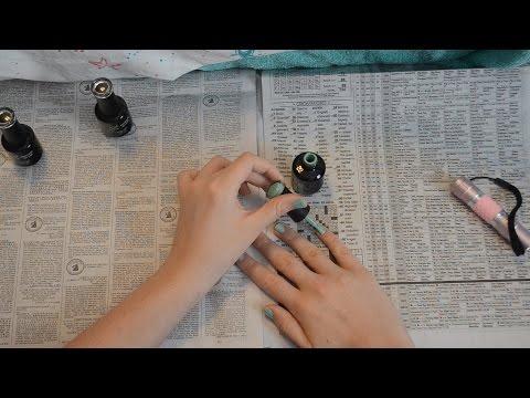 Relaxing Nail Painting *lots of newspaper crinkles, whispering*